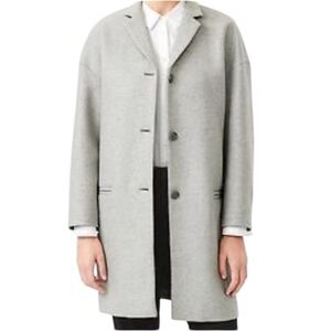 GAP NEW Drop Shoulder Gray and White Wool Blend Coat M